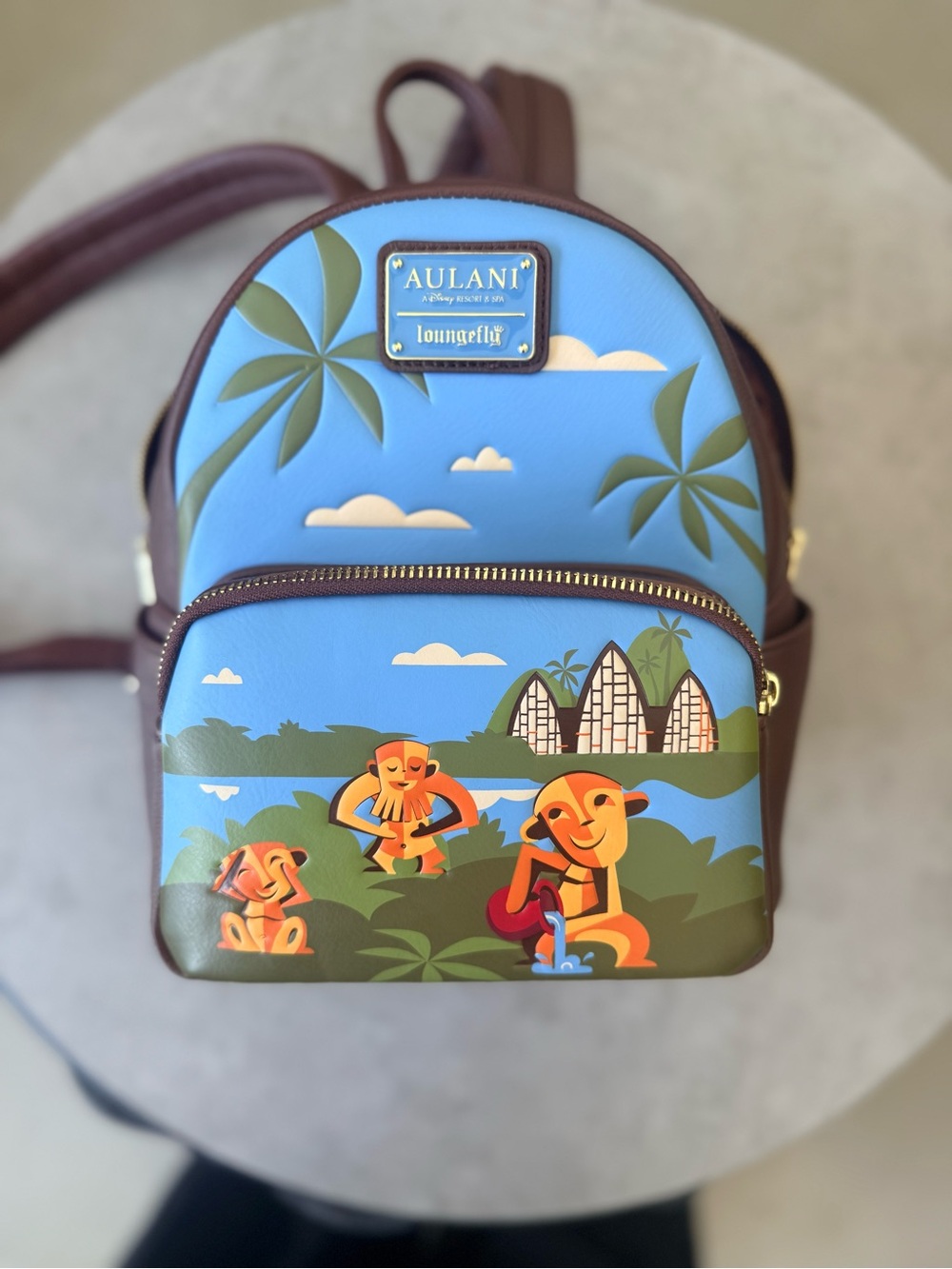 Loungefly Blue Aulani Disney resort Tropical Mini Backpack
